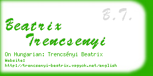 beatrix trencsenyi business card